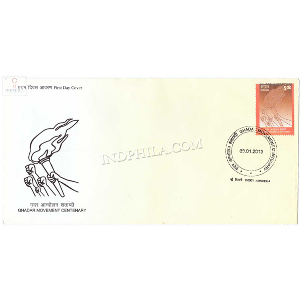 India 2013 Century Of Gadar Movement Fdc