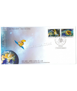 India 2015 Indian France 50 Years Of Space Co Operation Fdc
