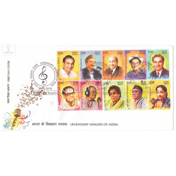 India 2016 Legendary Singers Of India Fdc