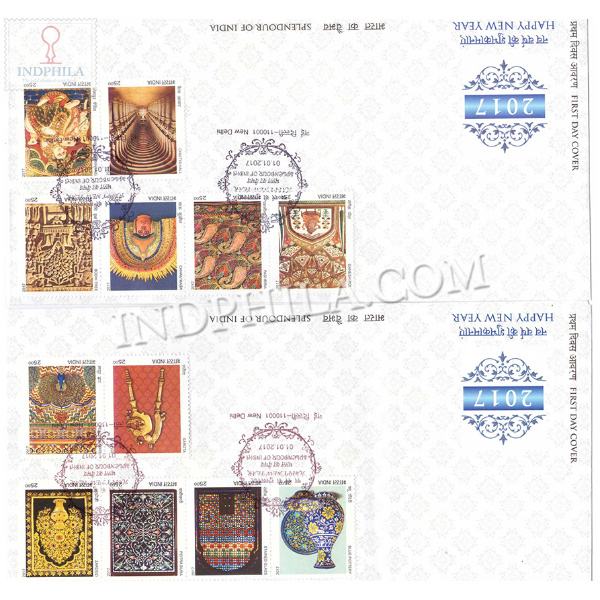 India 2017 Splenders Of India Happy New Year Set Of 2 Covers Fdc