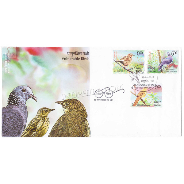 India 2017 Vulnerable Birds Fdc