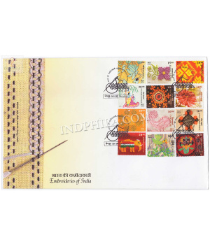 India 2019 Embroideries Of India Fdc