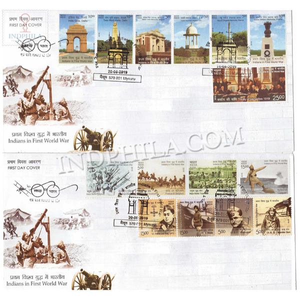 India 2019 Indians In First World War Set Of 2 Cover Fdc