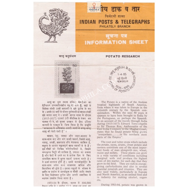 150th Anniversary Of Potato Research In India Brochure 1985