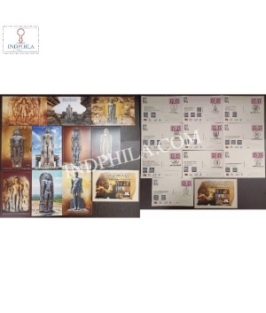Bhagvan Shree Bahubali Vaibhav Set Of 10 Cancelled Post Cards With Special Place Cancelation