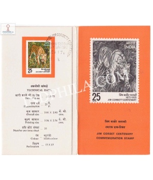 Birth Centenary Of Edward James Corbett Brochure With First Day Cancelation 1976