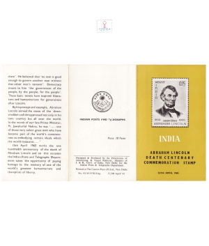 Death Centenary Of Abraham Lincoln Brochure 1965