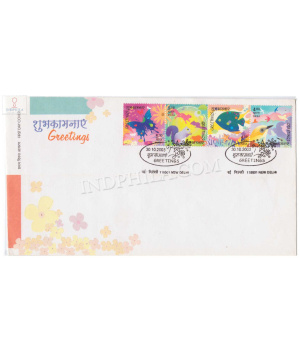 First Day Cover Of Greetings 30 Oct 2003 Setenant Fdc