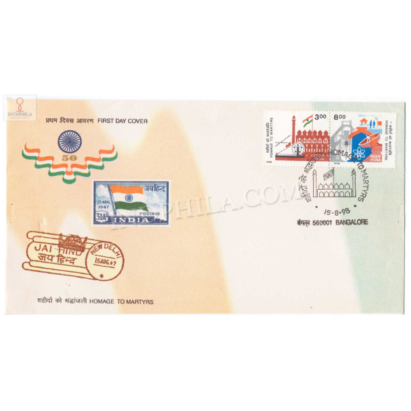 First Day Cover Of Homage To Martyrs 15 Aug 1998 Setenant Fdc