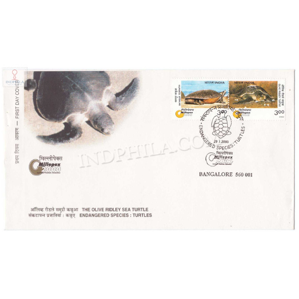 First Day Cover Of Turtles 29 Jan 2000 Setenant Fdc