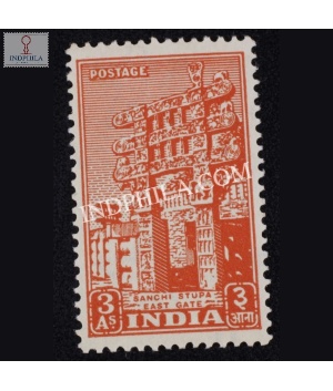 India 1949 Sanchi Stupa East Gate Mnh Definitive Stamp