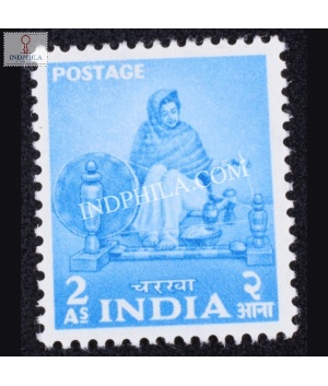 India 1955 Woman Spinning Mnh Definitive Stamp