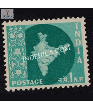 India 1957 Map Of India 1 Mnh Definitive Stamp