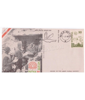 India 1980 Army Postal Service Day Army Postal Cover