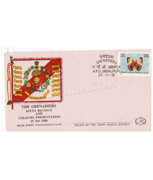 India 1981 The Grenadiers Sixth Reunion And Colours Presentation Army Postal Cover