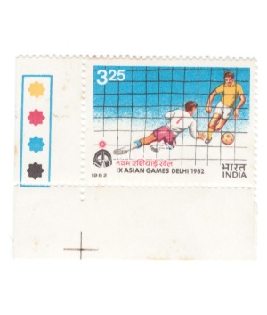 India 1982 Ix Asian Games Delhi Foot Ball Mnh Single Traffic Light Stamp