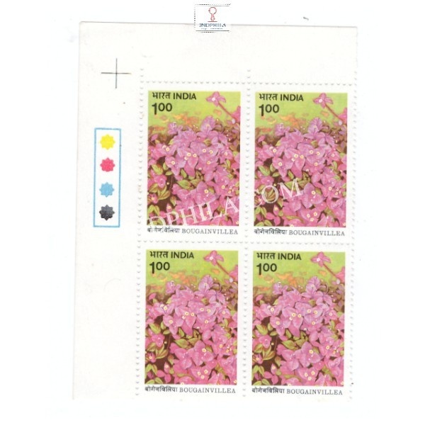 India 1985 Bougainvillea H B Singh Mnh Block Of 4 Traffic Light Stamp