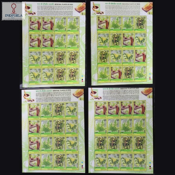 India 2003 Medicinal Plants Set Of 4 Mnh Sheetlet