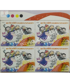 India 2005 Childrens Film Society Mnh Block Of 4 Stamp