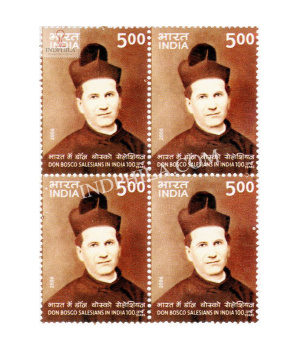 India 2006 Don Bosco Selesians In India 100 Years Mnh Block Of 4 Stamp