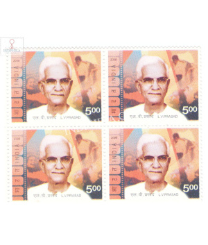 India 2006 L V Prasad Mnh Block Of 4 Stamp