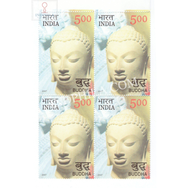India 2007 2550 Years Of Mahaparinirvana Of Buddha Meditating Buddha Mnh Block Of 4 Stamp