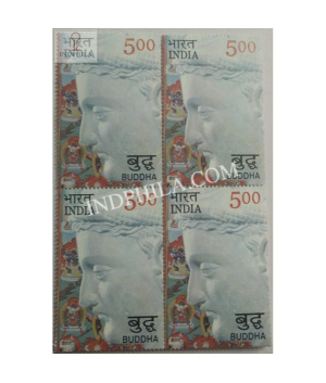 India 2007 2550 Years Of Mahaparinirvana Of Buddha Prince Siddhartha Mnh Block Of 4 Stamp