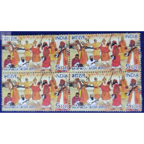 India 2007 Fairs Of India Baul Mela Mnh Block Of 4 Stamp