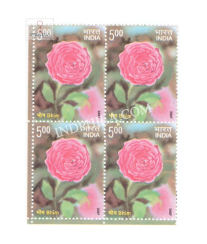 India 2007 Fragrance Of Roses Bhim Mnh Block Of 4 Stamp