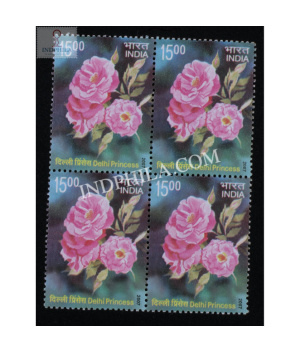 India 2007 Fragrance Of Roses Delhi Princess Mnh Block Of 4 Stamp