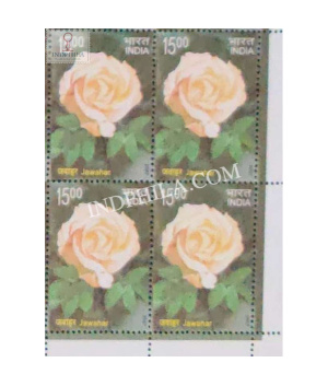 India 2007 Fragrance Of Roses Jawahar Mnh Block Of 4 Stamp