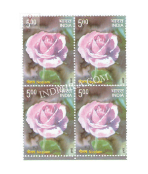 India 2007 Fragrance Of Roses Neelam Mnh Block Of 4 Stamp