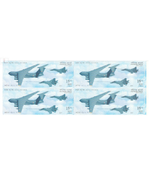 India 2007 Indian Air Force Platinum Jubilee Il 78 Mnh Block Of 4 Stamp