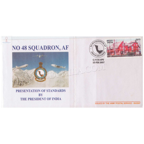 India 2007 No 48 Squadron Indian Air Force Army Postal Cover