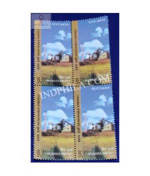 India 2007 Renewable Energy Biomass Energy Mnh Block Of 4 Stamp