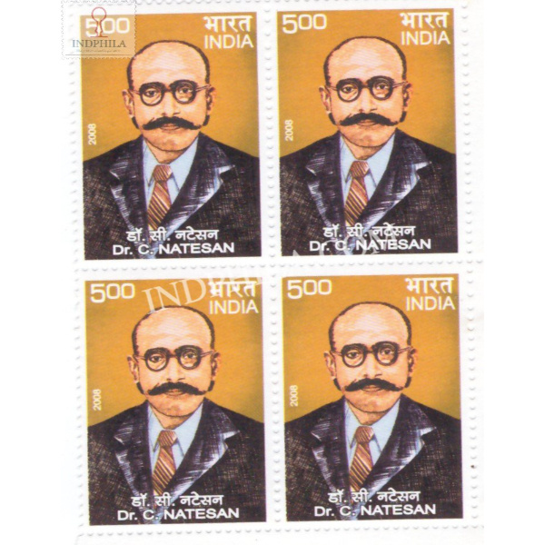 India 2008 Dr C Natesan Mnh Block Of 4 Stamp