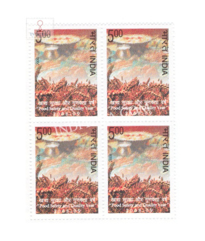 India 2008 Food Safety And Quality Year 2008 2009 Mnh Block Of 4 Stamp