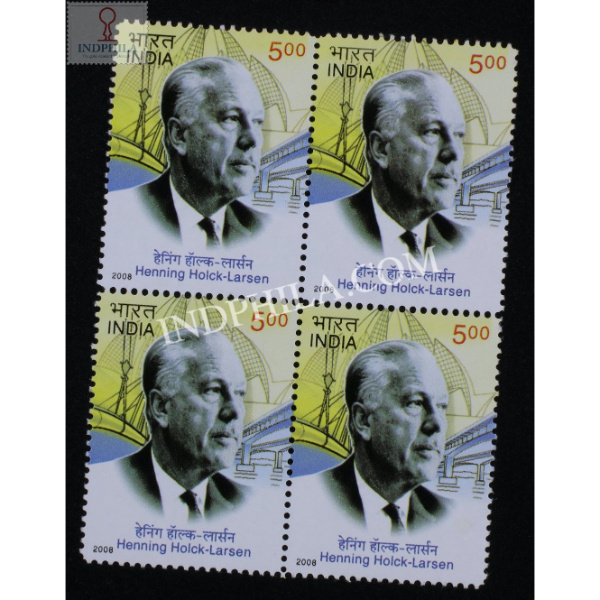 India 2008 Henning Holck Larsen Mnh Block Of 4 Stamp