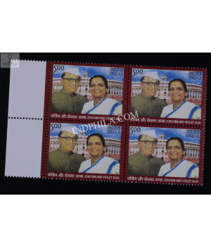 India 2008 Joachimand Violet Alva Mnh Block Of 4 Stamp