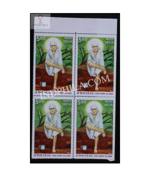 India 2008 Shri Shirdi Sai Baba Mnh Block Of 4 Stamp