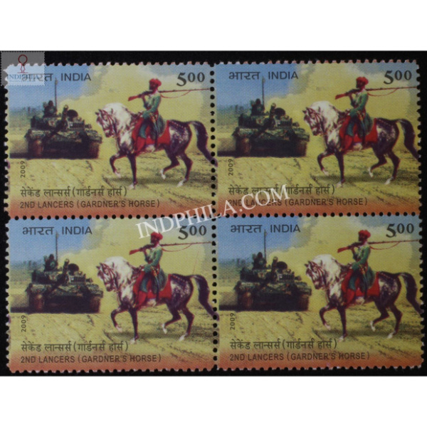 India 2009 2nd Lancers Gardners Horse Mnh Block Of 4 Stamp