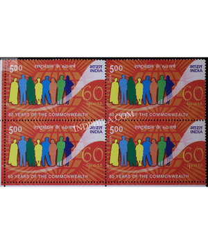 India 2009 60th Anniversary Of Common Wealth Mnh Block Of 4 Stamp