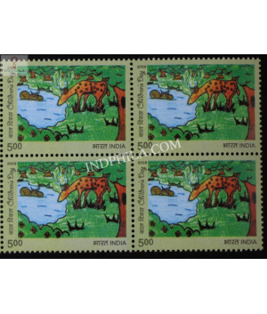 India 2009 Childrens Day Deer Mnh Block Of 4 Stamp