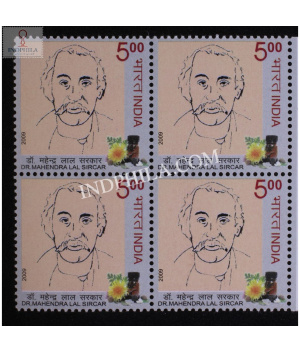 India 2009 Dr Mahendra Lal Sir Car Mnh Block Of 4 Stamp
