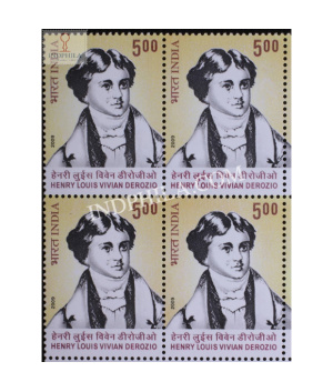 India 2009 Henry Louis Vivian Derozio Mnh Block Of 4 Stamp