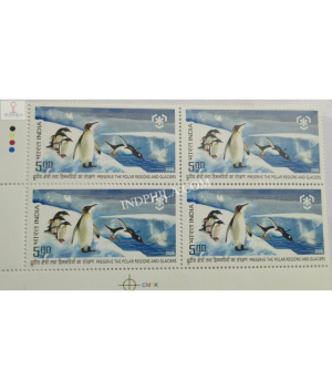 India 2009 Preserve The Polar Regions And Glaciers S1 Mnh Block Of 4 Stamp