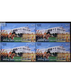 India 2009 Tamil Nadu Police Mnh Block Of 4 Stamp