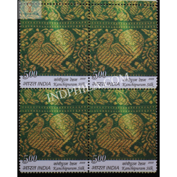 India 2009 Traditional Indian Textiles Kanchipuram Silk Mnh Block Of 4 Stamp