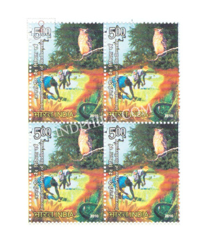 India 2010 International Year Of Biodiversity S2 Mnh Block Of 4 Stamp