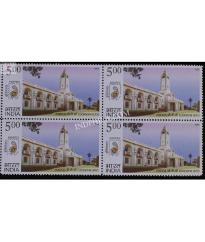 India 2010 Postal Heritage Building Indipex 2011 Lucknow Gpo Mnh Block Of 4 Stamp